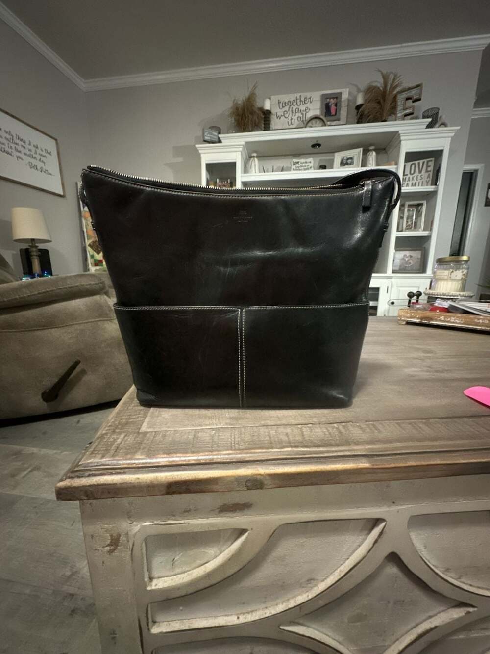 Kate Spade New York Vintage Black Leather Shoulder Bag